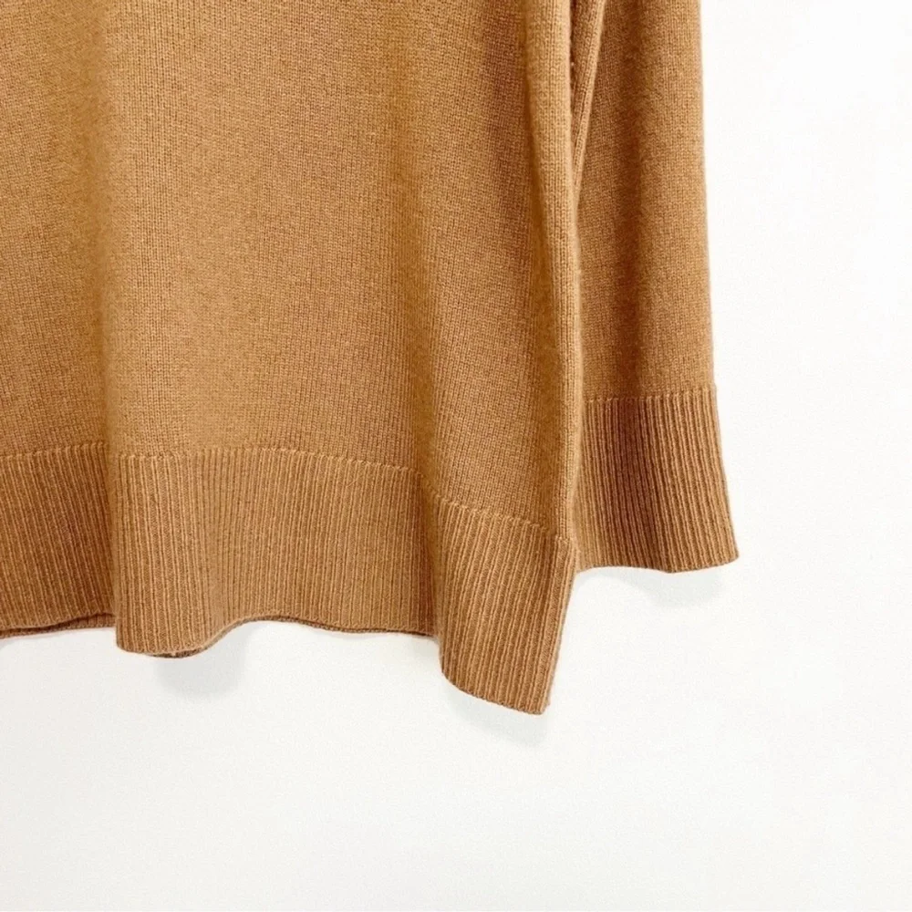 J.Crew Wool Cashmere Blend Oversized Crewneck Sweater Camel Size S Soft Knit